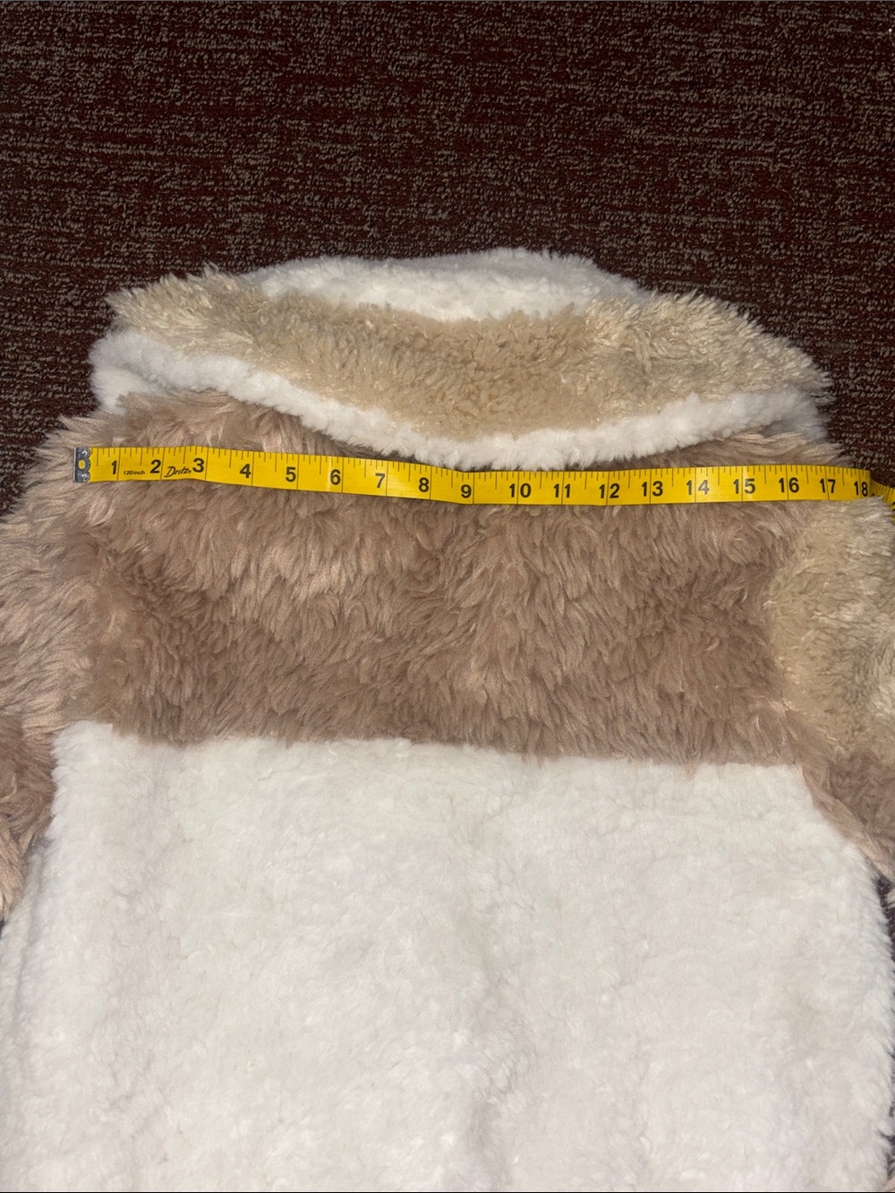 Avec les Filles jacket colorblock Sherpa bomber jacket large collar faux fur - Picture 11 of 14